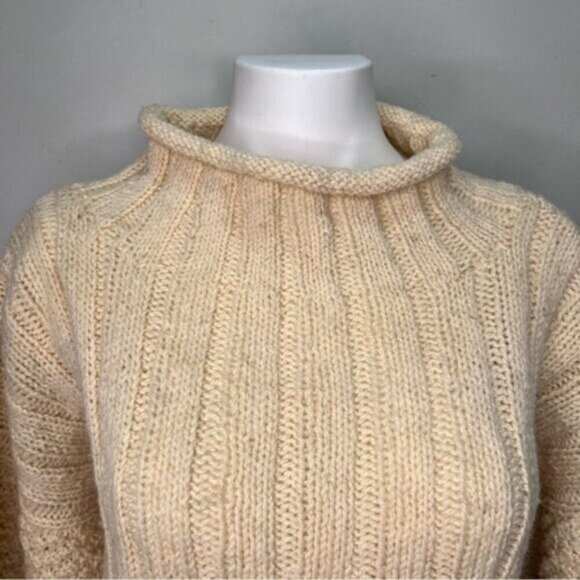 Vintage Handknit Mock Neck Cottagecore Sweater - Picture 3 of 8